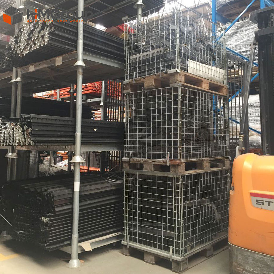 Multi-Functional Customizable Warehouse Storage Firewood Wire Mesh Metal Cage Container for Pallets