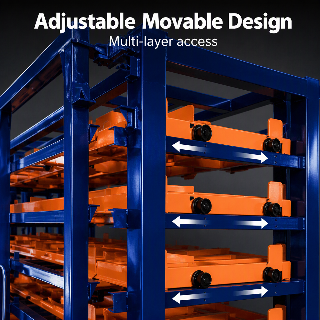 Adjustable Movable Steel Selective Pallet Rack with 2 Layers ESd Protection Electric Mobile Racking System for Industrial Use