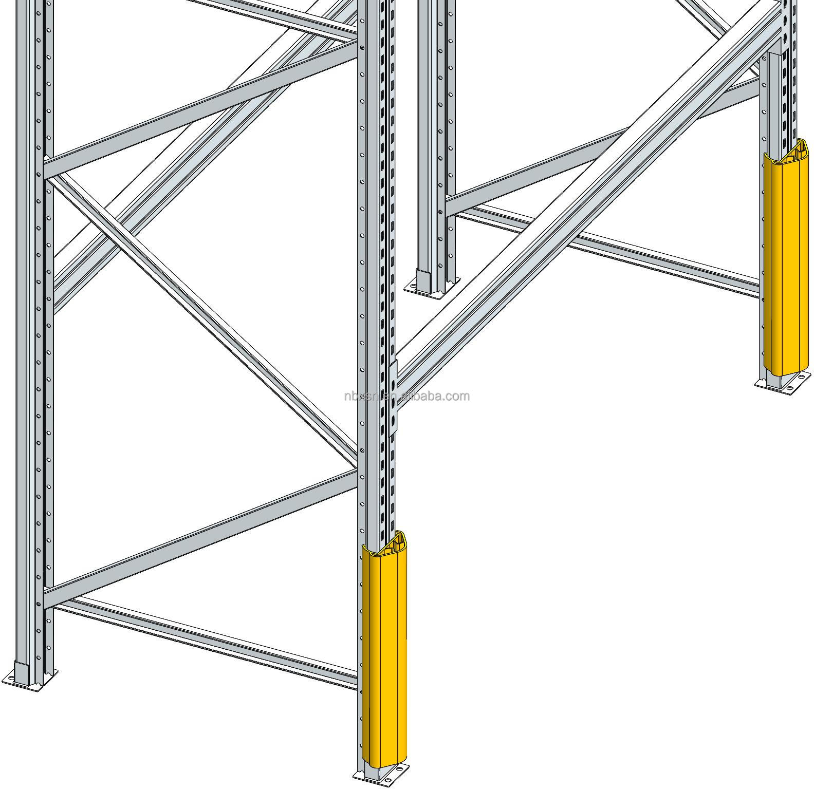 Flexible Plastic Pallet Rack Column Upright Protector Anti-Collision TUV SGS Certified Warehouse