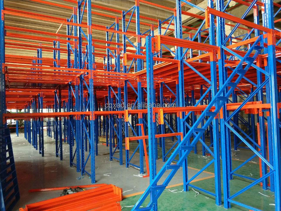 Adjustable Steel Heavy-Duty 5-Layer Warehouse Storage Shelves Van Racking Systems with Safety Railguards