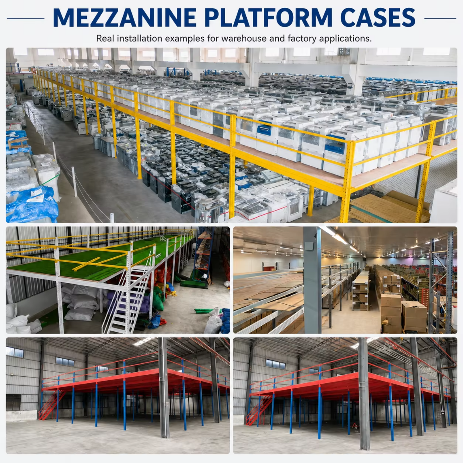 OEM Customized Steel Mezzanine Floor Manufacturer for Warehouse Storage and Factory Projects