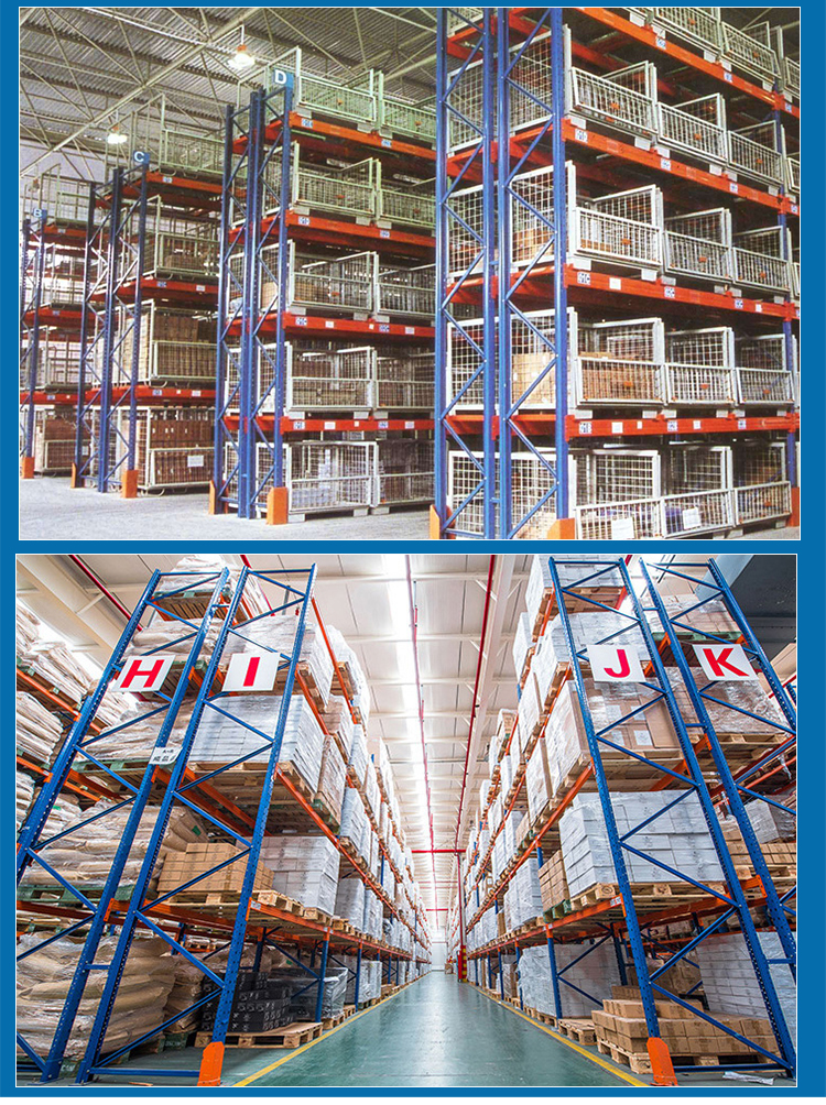 Heavy duty pallet rack detail