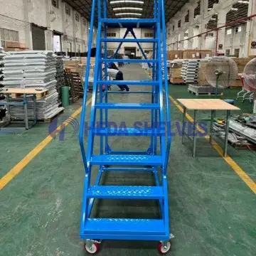 Industrial mobile ladder picking carts
