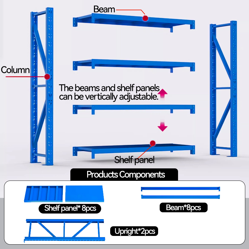 5/6 Layer Heavy Light Duty Steel Warehouse Rack Adjustable Industrial Shop Storage 400kg Garage Metal Workshop Shelf