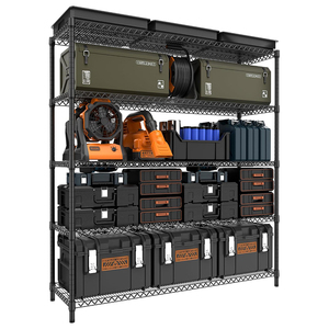 MZG Industrial Wide Wire Shelving Garage Heavy Duty High Capacity Metal Wire Storage Shelves Unit Rack with Wheels