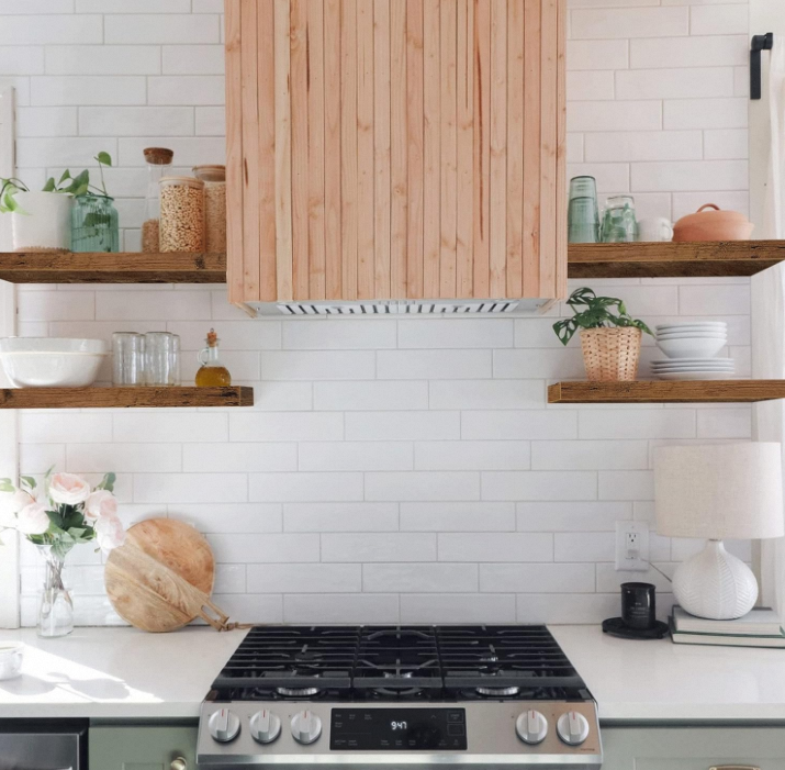 wooden wall storage shelf display