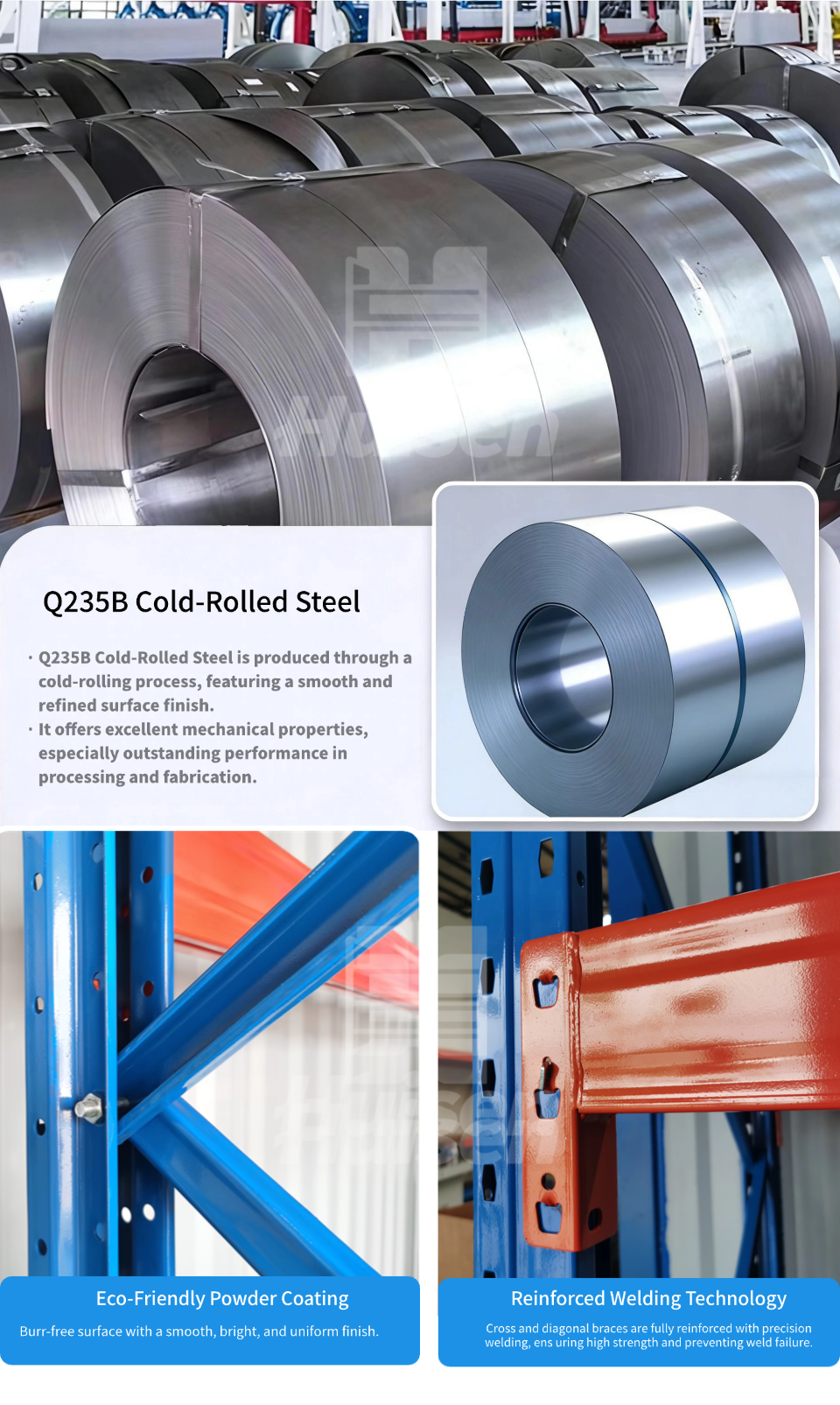 UMH-RMI Tested 5 Layer Steel Teardrop Style Industrial Beam Shelving Durable Anti-Rust Warehouse Rack