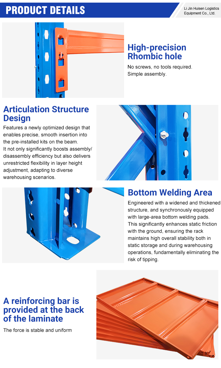 High Capacity High-Strength Steel 5-Layer Medium Duty Manual Picking Rack Adjustable Beam Design for Industrial Warehouse Use