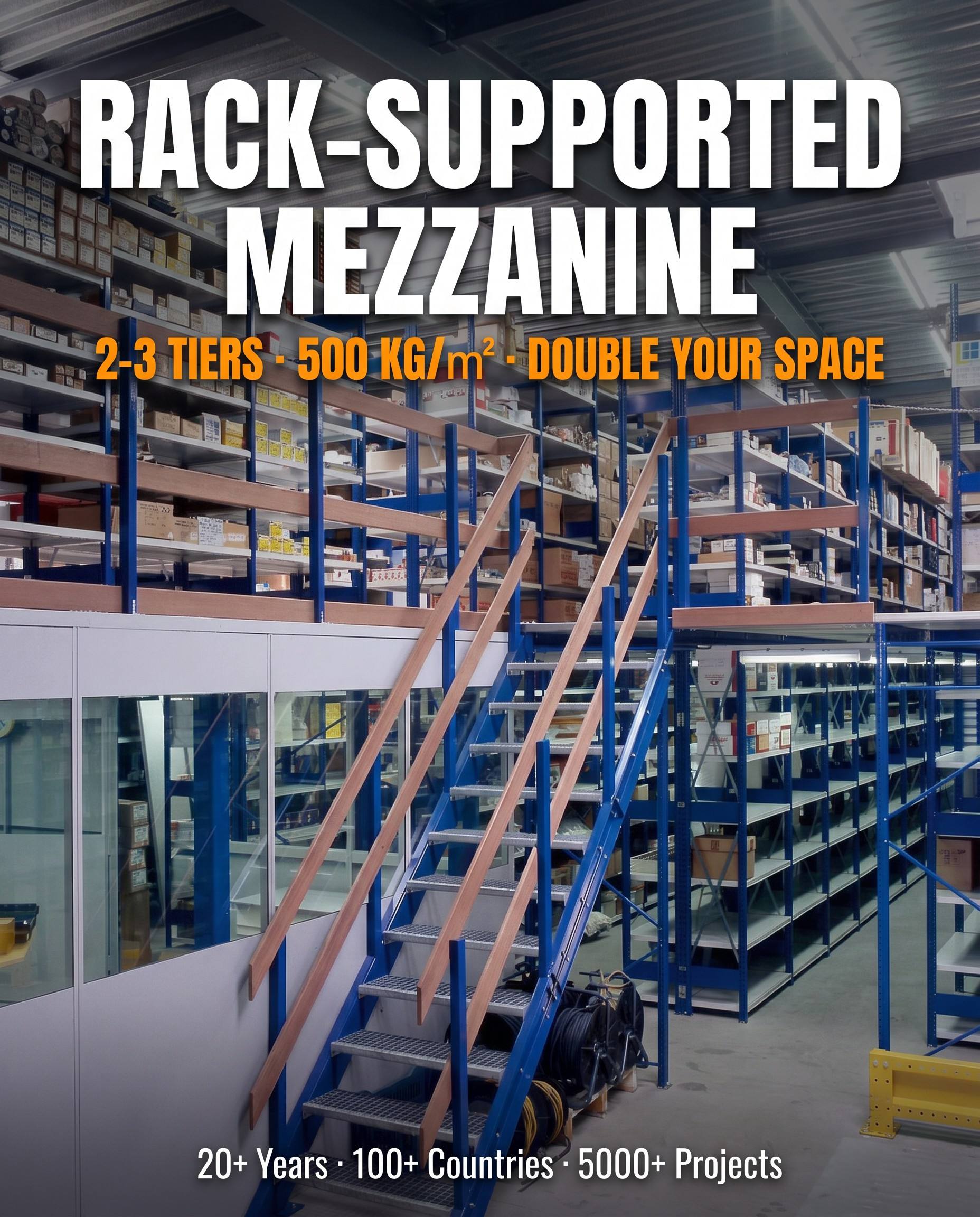 High Density Steel Mezzanine Floor Rack Platform System Attic Loft Warehouse Pallet Rack Stacking Shelves Heavy Duty Adjustable