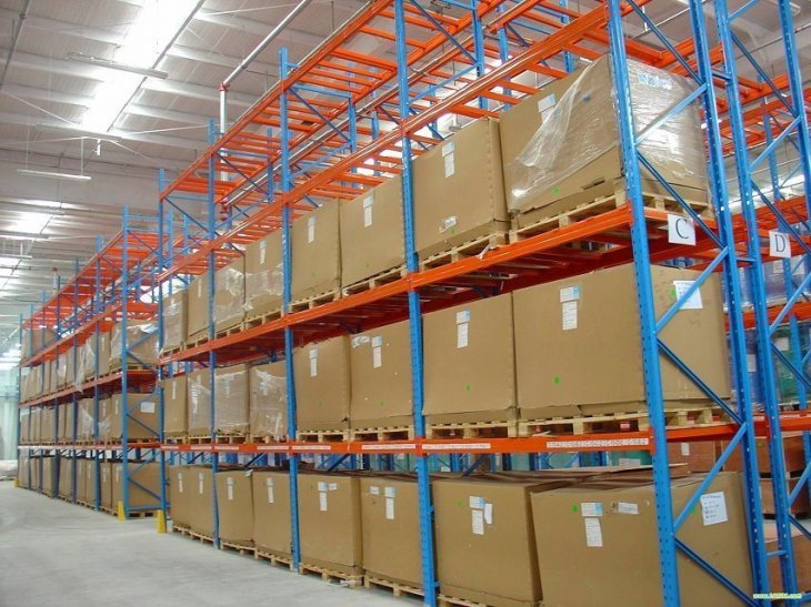 Hongxin Blue Orange Steel Multi-Level Heavy-duty Racking Warehouse Powder Coated Easy Assemble Adjustable Space-saving Strong