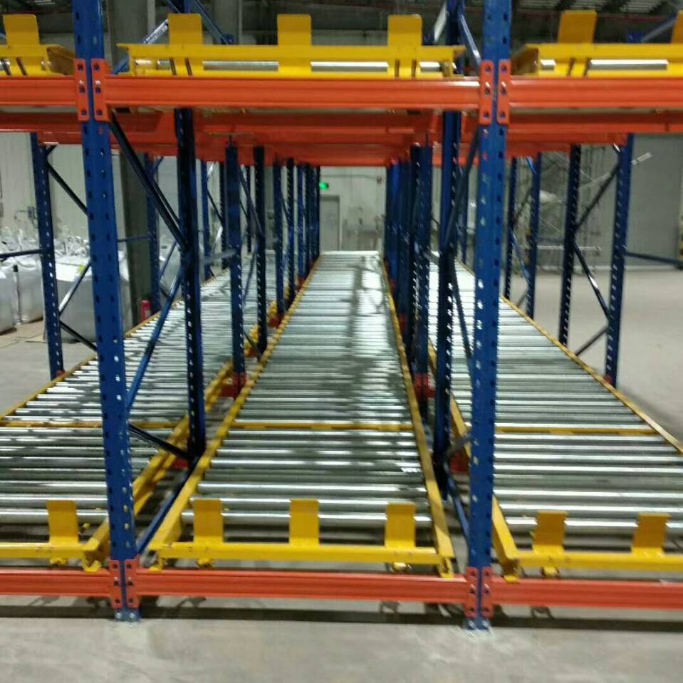 Factory Steel Warehouse Gravity Carton Pallet Flow Roller Sliding Rack