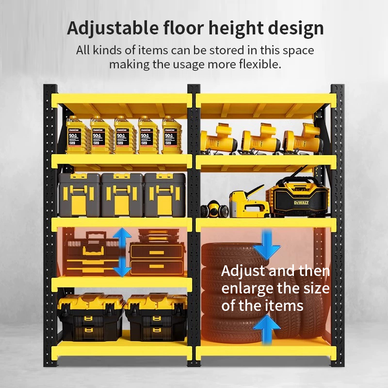 Factory Warehouse Storage Racks Adjustable 4 Tier Metal Shelving Units Heavy Duty Garage Shelves Racking