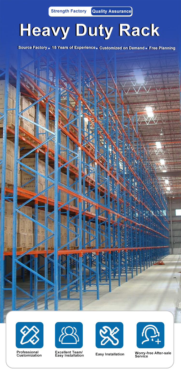 Heavy duty pallet rack detail