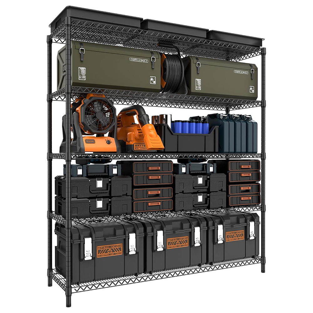 MZG Industrial Wide Wire Shelving Garage Heavy Duty High Capacity Metal Wire Storage Shelves Unit Rack with Wheels