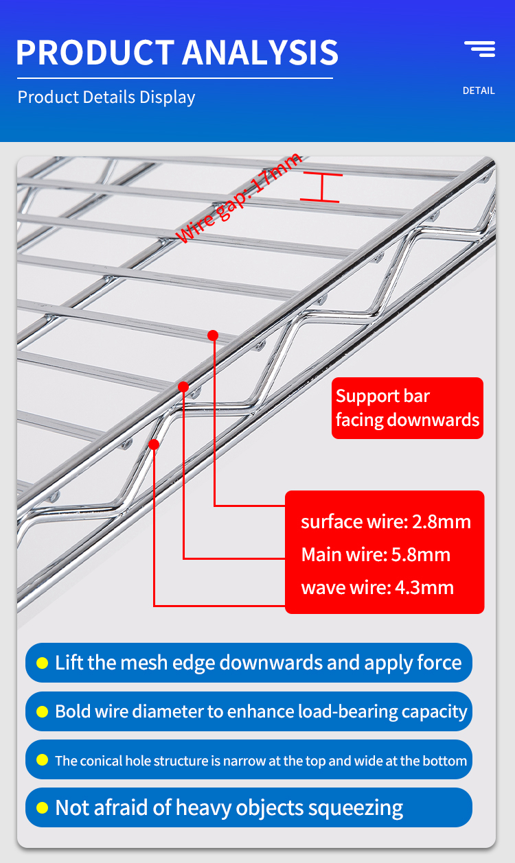 Authentic Factory Production 5-layer Chrome Wire Shelving Metal Storage Rack Warehouse Heavy Duty Racking