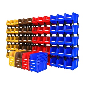 Wall Mounted Stackable Plastic Storage Bin Garage Rack Shelf