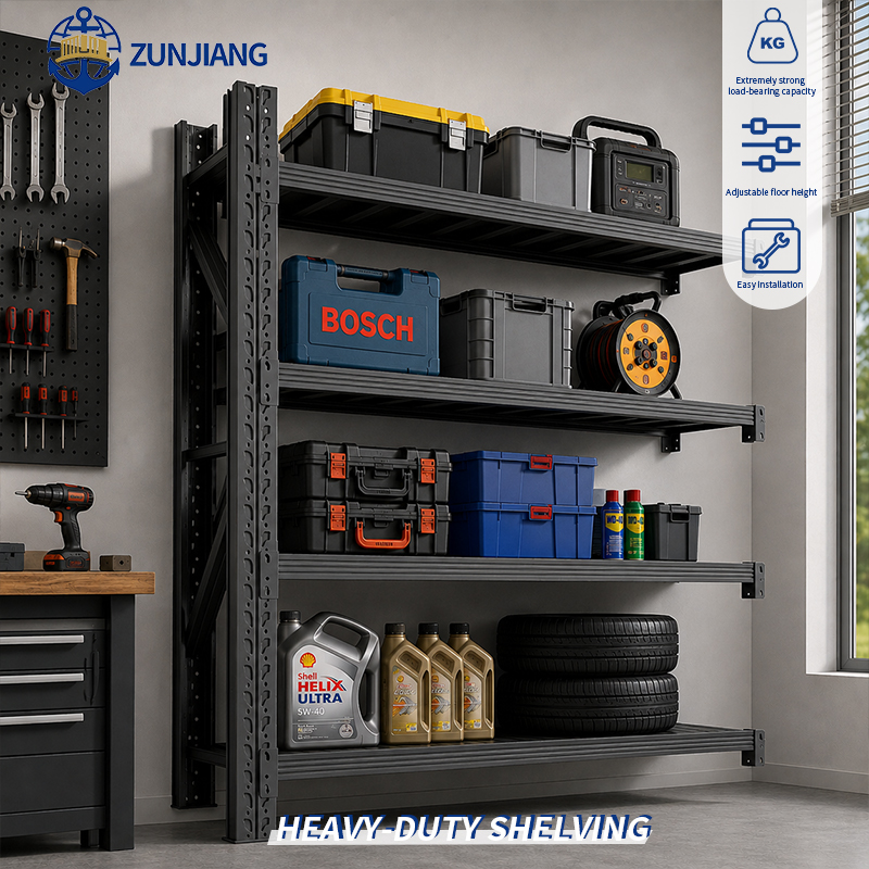 Factory Warehouse Storage Racks Adjustable 4 Tier Metal Shelving Units Heavy Duty Garage Shelves Racking