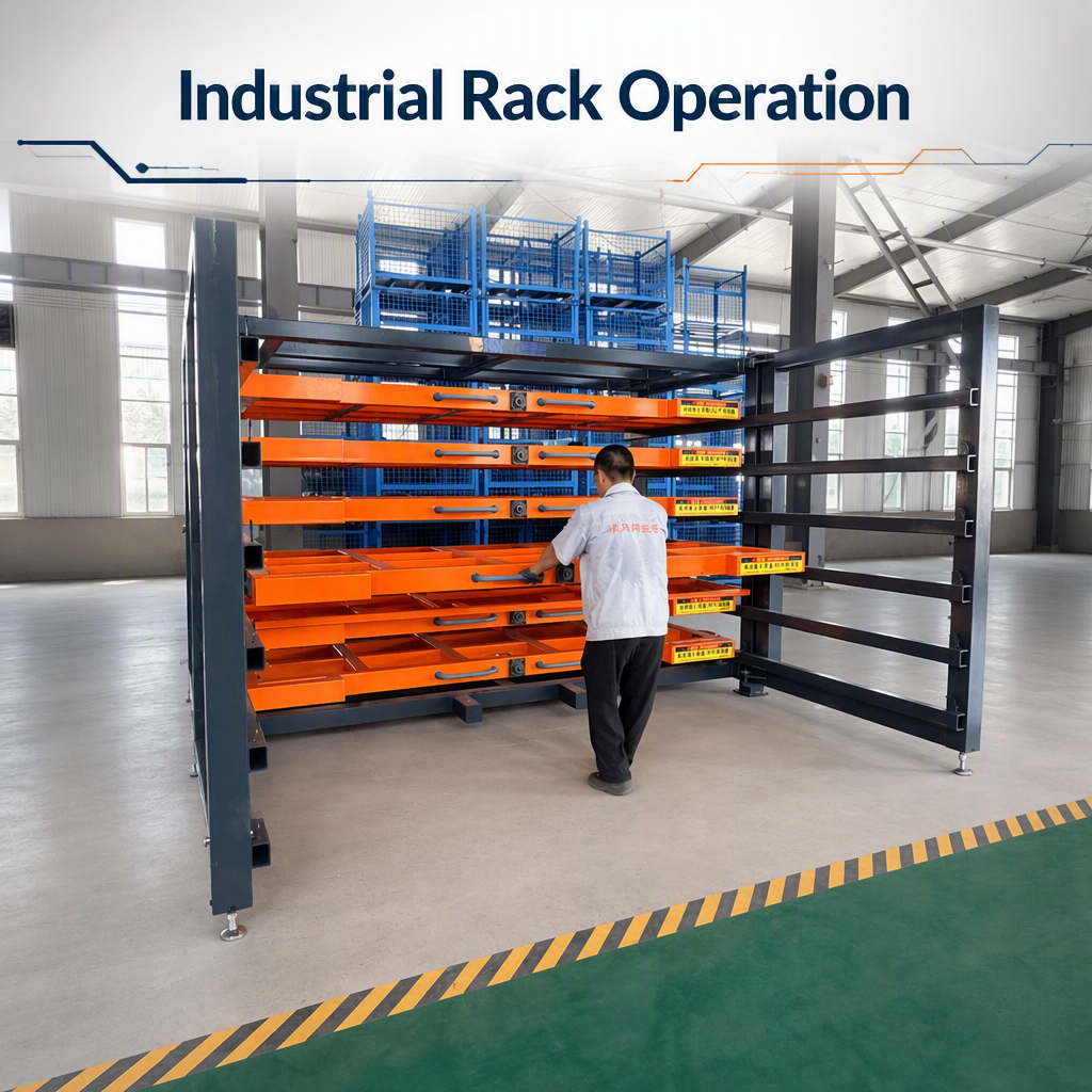 Adjustable Movable Steel Selective Pallet Rack with 2 Layers ESd Protection Electric Mobile Racking System for Industrial Use