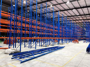 Adjustable Steel Heavy-Duty 5-Layer Warehouse Storage Shelves Van Racking Systems with Safety Railguards