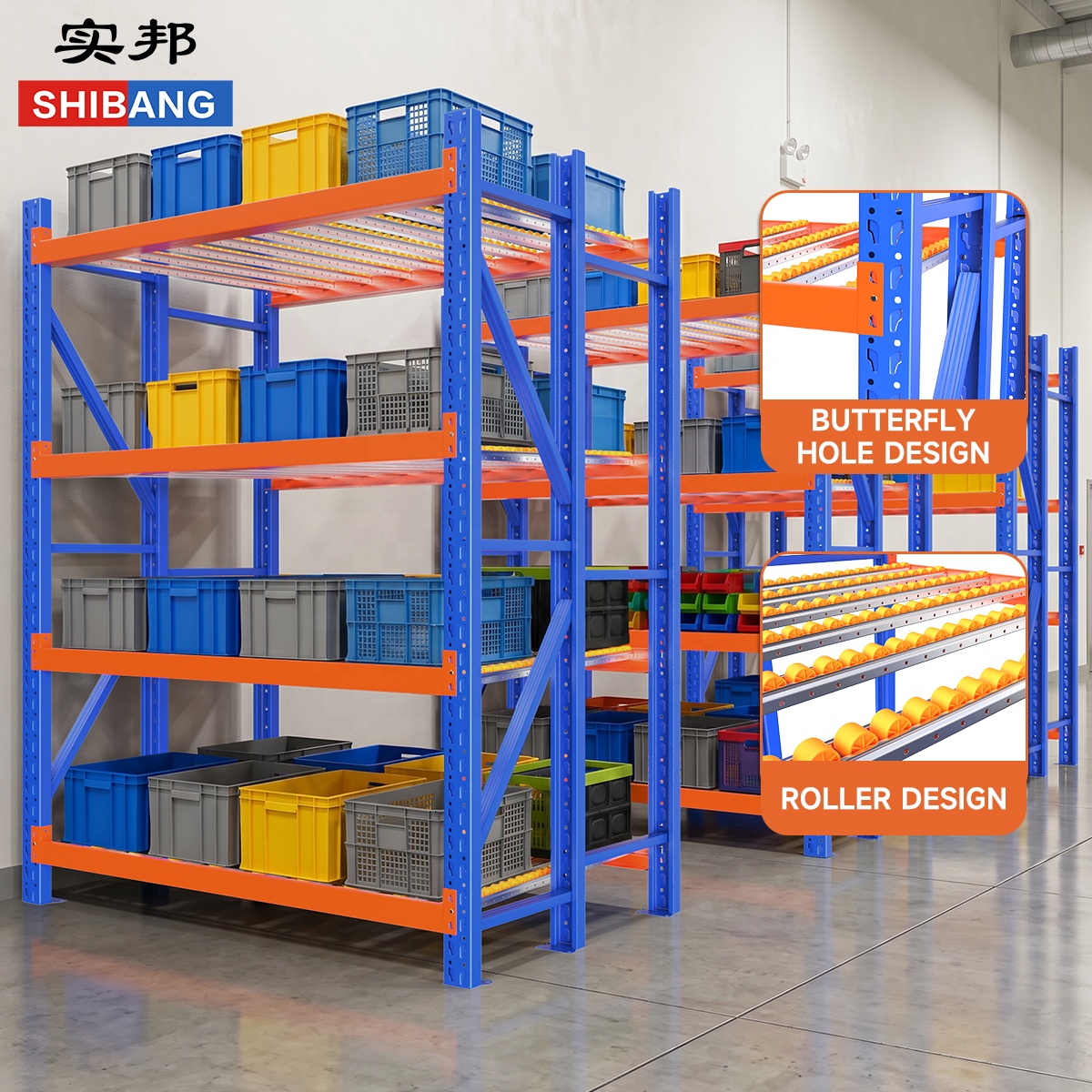 Wholesale Customized Q235B Steel Selective Warehouse Storage Gravity Carton Flow Racking Roller Rack Stacking Racks Shelves