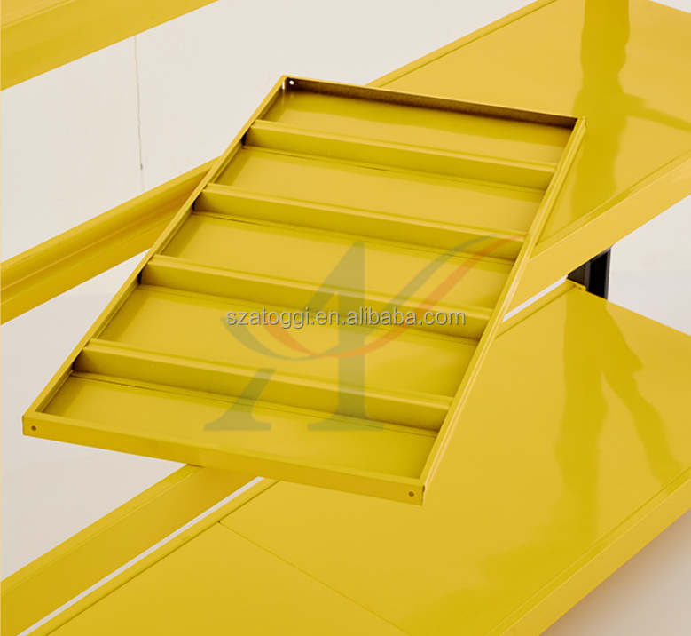 Custom Medium Duty Steel Shelving 200 Kg Layer Garage Black Yellow 4 Tier Powder Coated Industrial Warehouse Storage Metal