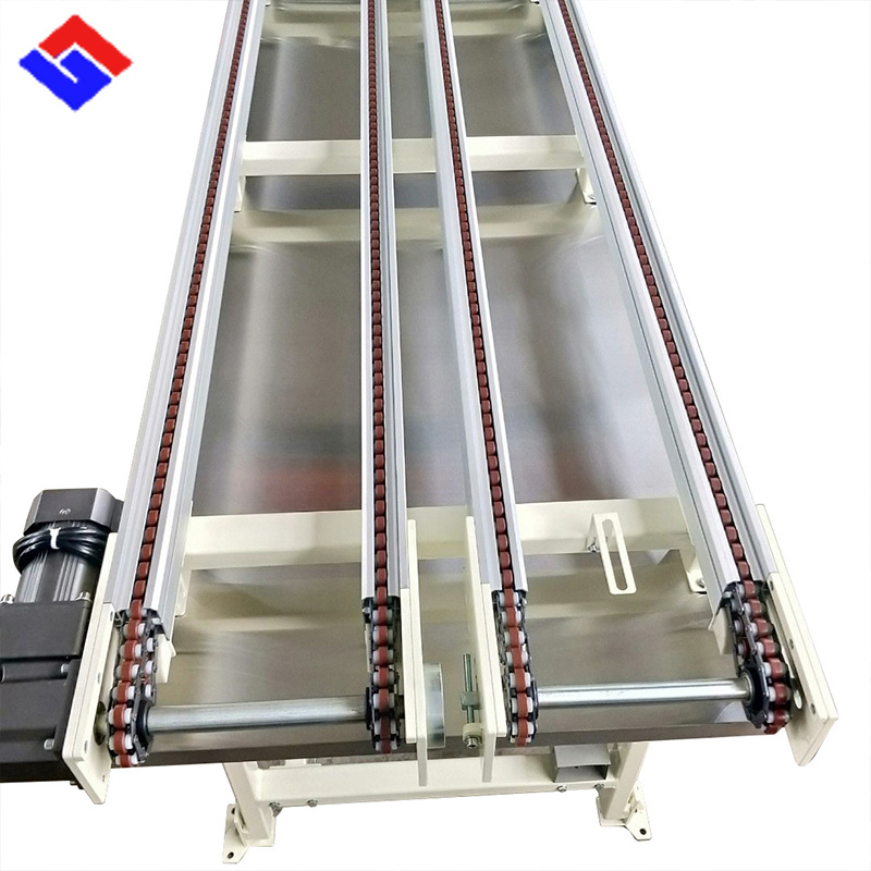 Aluminum Rail Motorized Duplex Chain Pallet Flow Industrial Assembly Double Speed Chain Conveyor