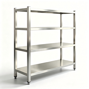 Heavy Duty 4 Tier Stainless Steel Storage Rack Adjustable Commercial Kitchen Shelving Unit For Restaurant Food Prep