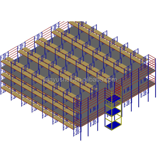 Prefabricated MezzanineTwo-Level Prefabricated Warehouse with Mezzanine Heavy Duty Shelving Rack