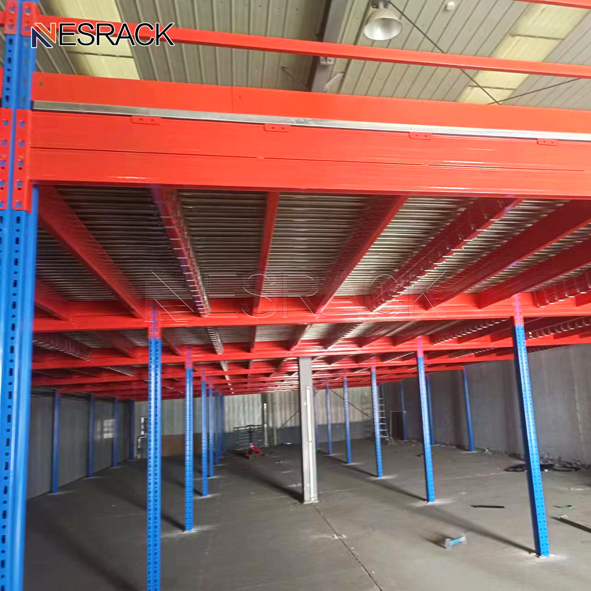 Custom Steel Structure Mezzanine Platform System Mezzanine Floor Loft Rack Storage Warehouse Workshop With Stairs
