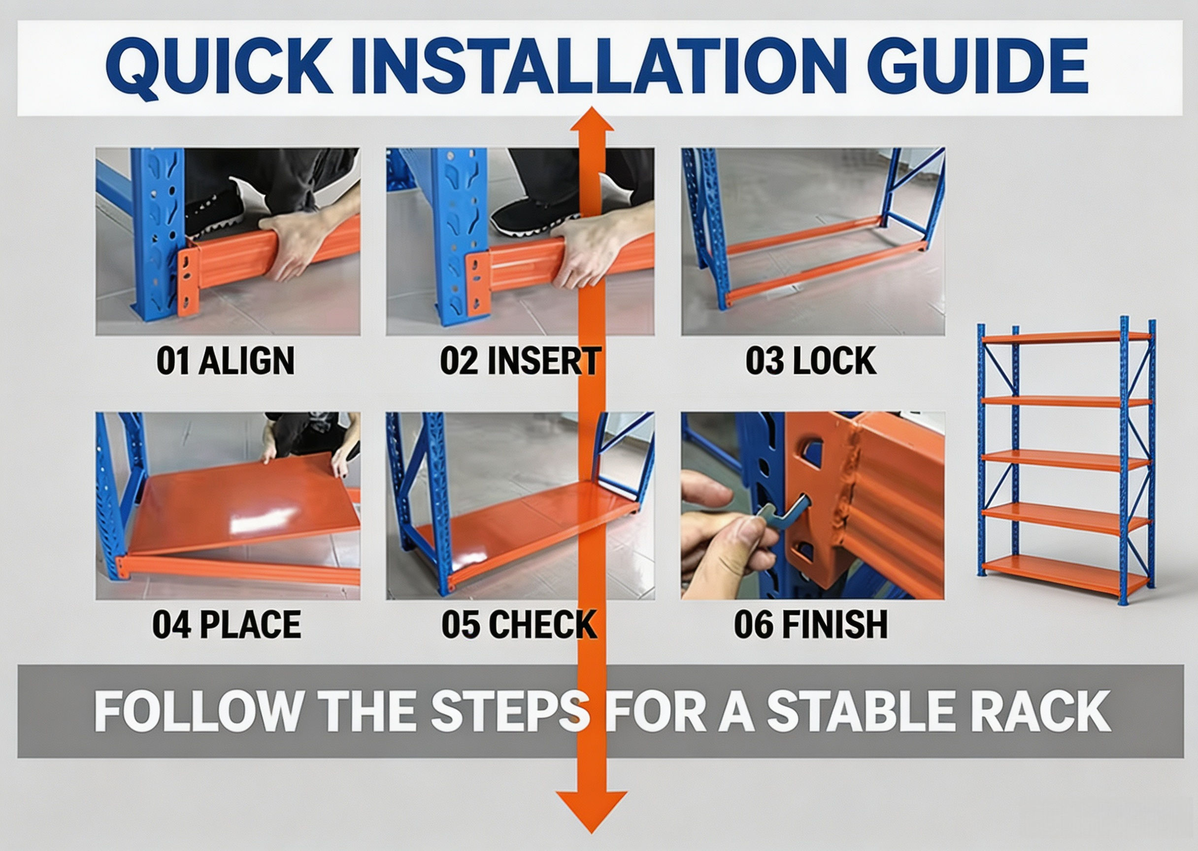 Heavy Duty Iron/Metal Durable Warehouse Shelves for Industrial Bulk Storage