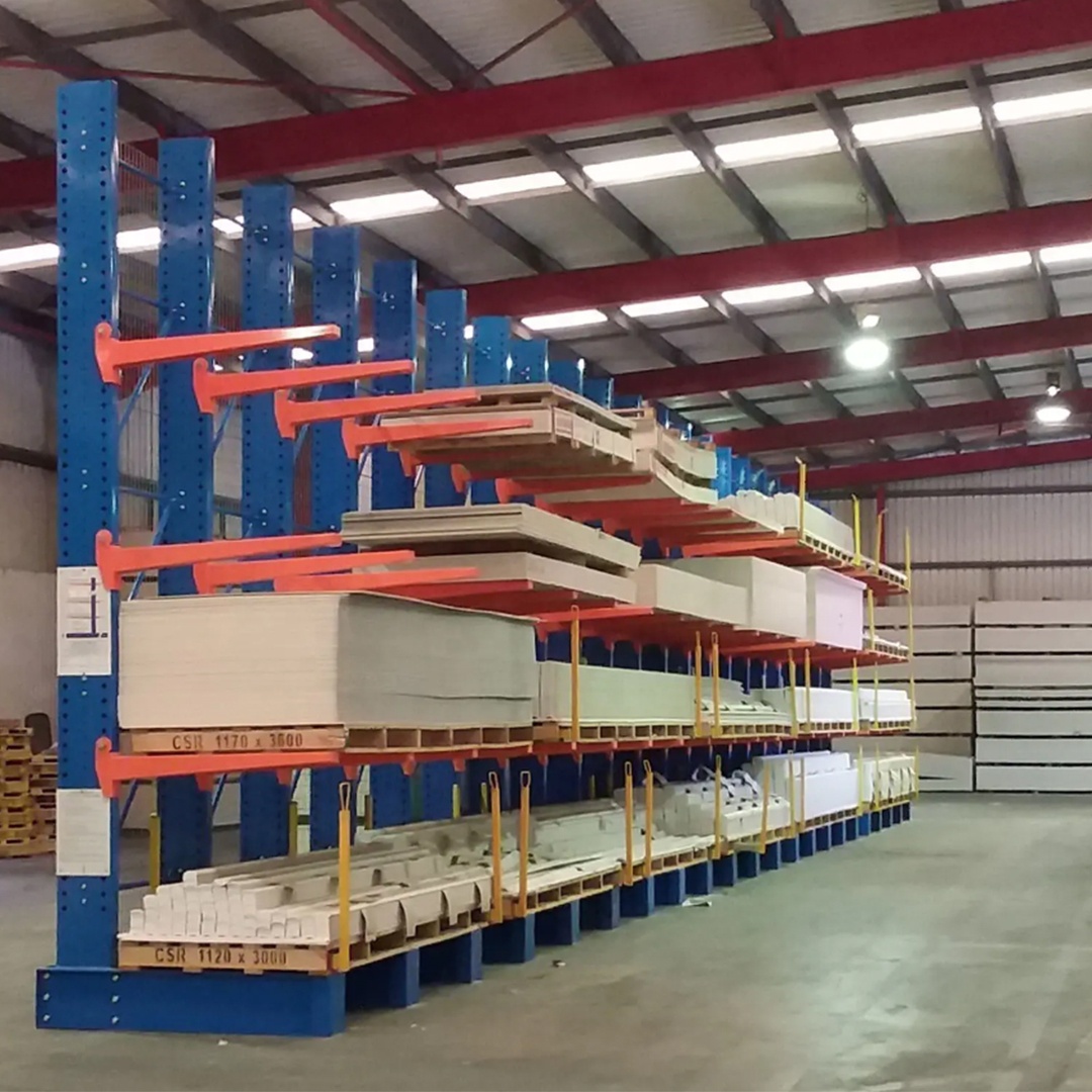 Motorised Roll-Out Cantilever Rack System - Heavy Duty Steel Pipe Storage &amp; Industrial Warehouse Shelving