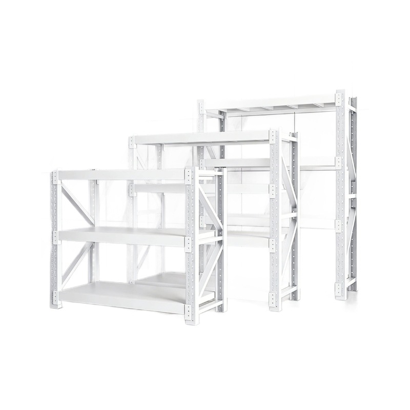 Three-tier Small White Cold-rolled Steel Shelving Unit Warehouse Storage Rack Multi-level Organizer Clutter Rack Home Use 118