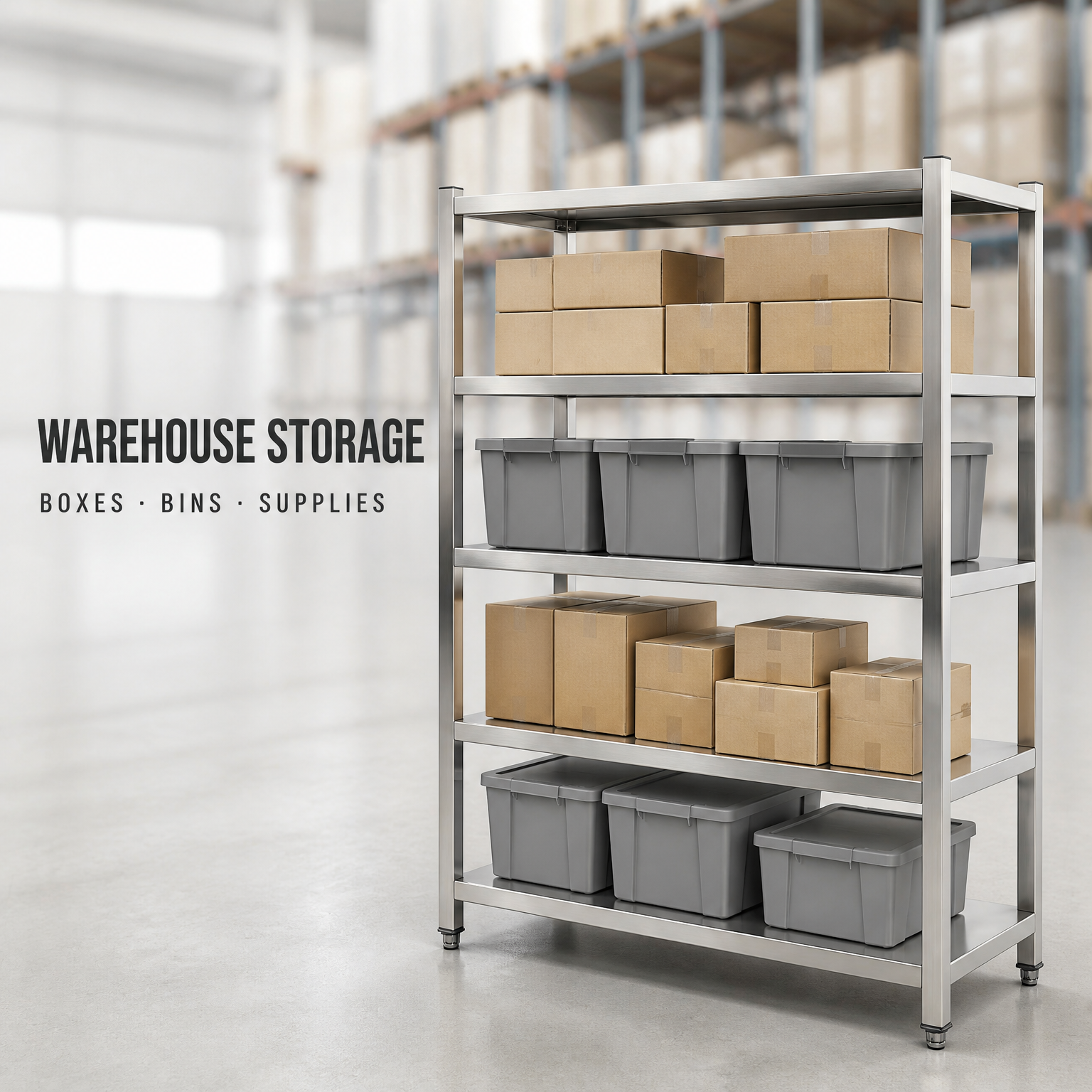 Stainless Steel 4 Tier Shelving Rack Commercial Kitchen Storage Shelf Heavy Duty Flat Shelves