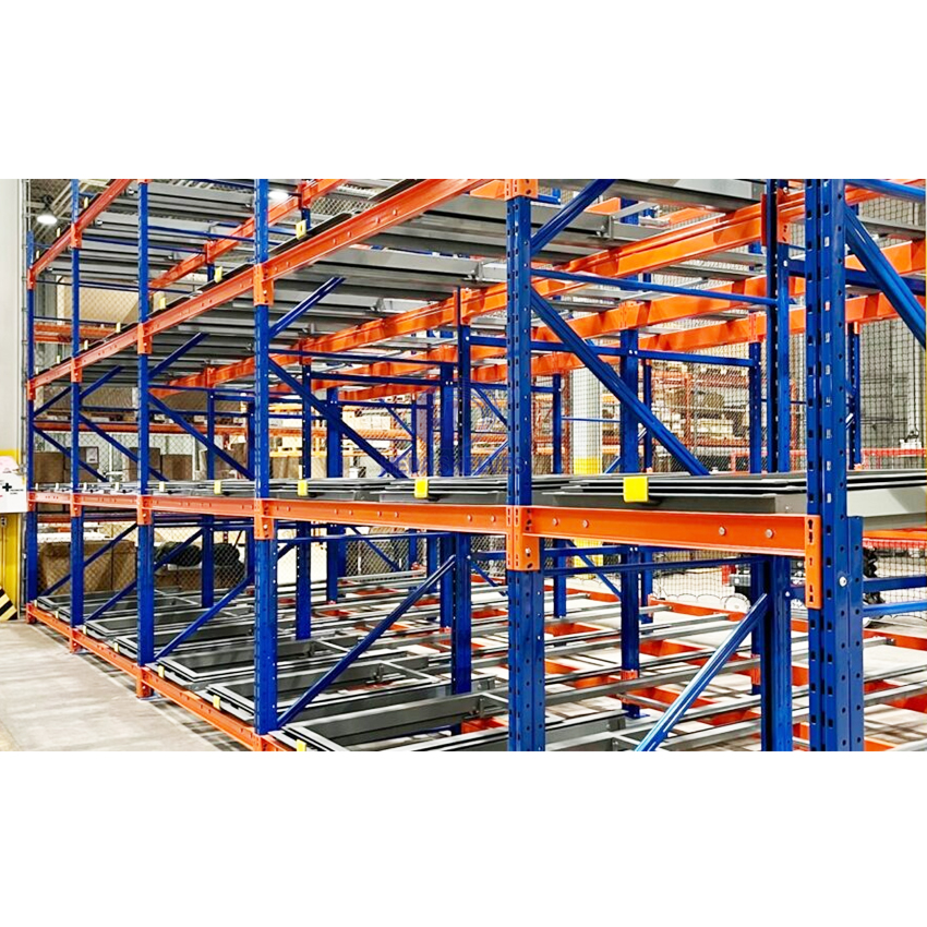 High-Density Steel 5-Layer Push-Back Pallet Racking System Heavy-Duty Warehouse Storage Solution