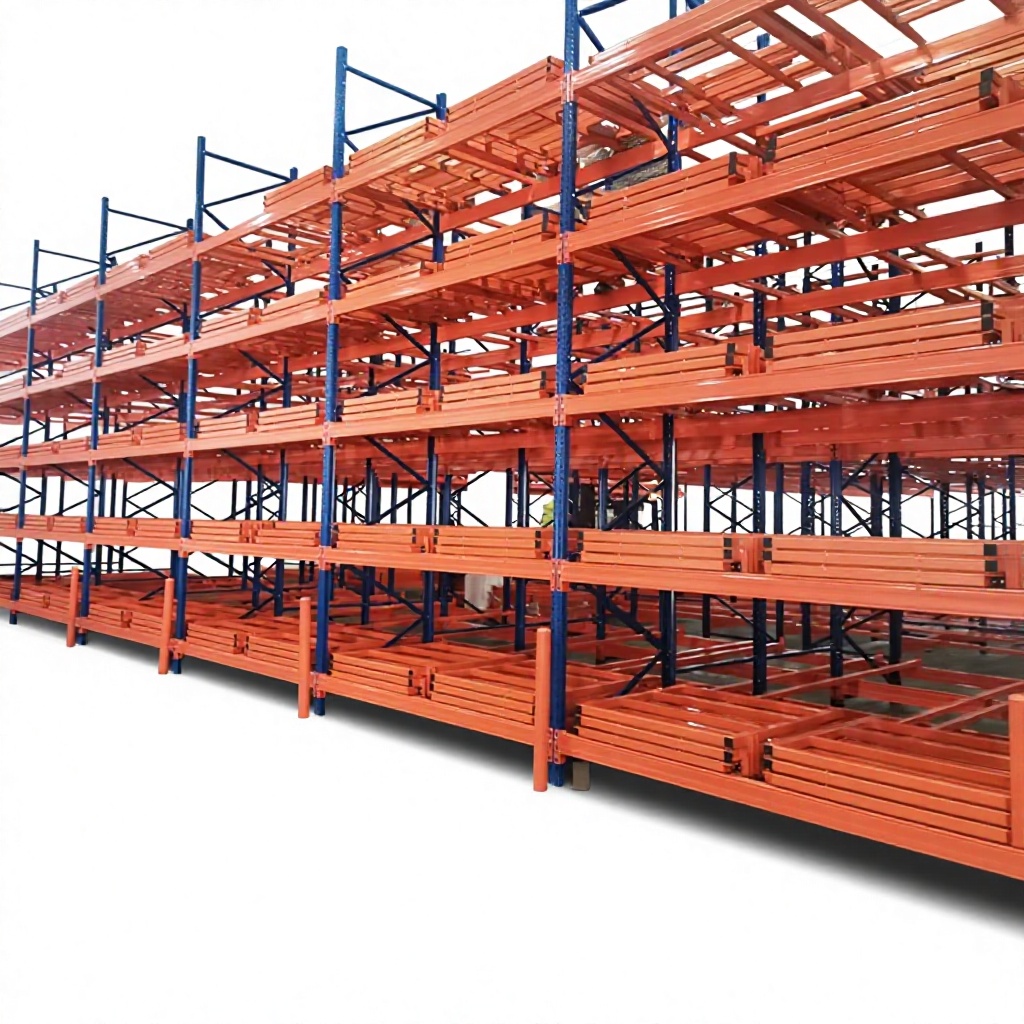 Push-Back Pallet Racking Cold-Rolled Steel Heavy-Duty Intelligent Gravity Dense Storage Rack for Warehouse Bulk Goods Storage