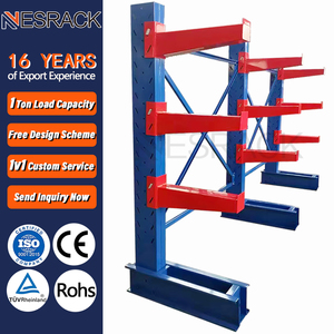 Heavy Duty Steel Metal Storage Shelf Single Size Adjustable Cantilever Rack for Warehouse &amp; Factory OEM Supplier Pallet Packed