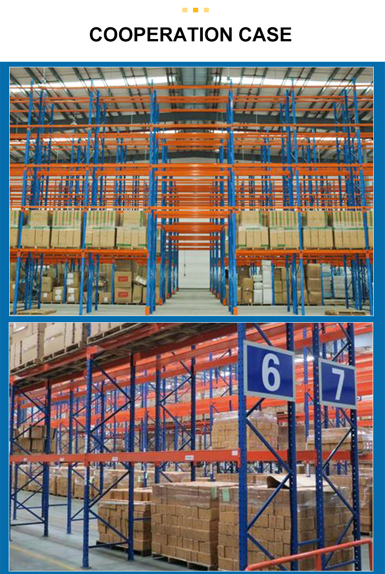 Heavy duty pallet rack detail