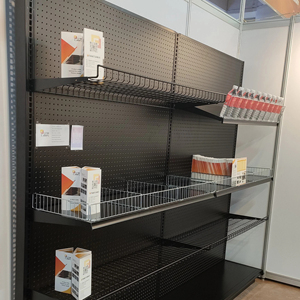 Heavy Duty Durable L Type Wall Gondola Wire Shelving Single-Sided Metal Rack 5 Shelves 68W 200H 40D Vietnam Supermarket Shelves
