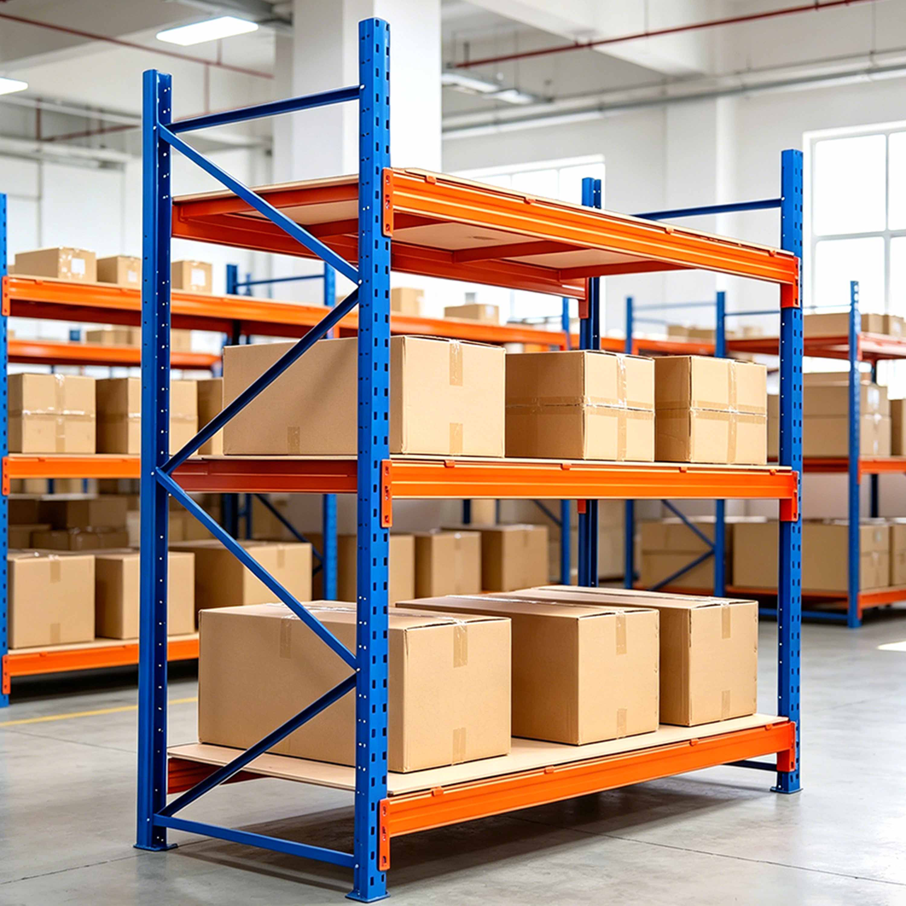 Heavy-Duty Adjustable Steel 5 Layer Multi-Level Corrosion-Protected Bolt-Structured Storage Shelf for Industrial Warehouse