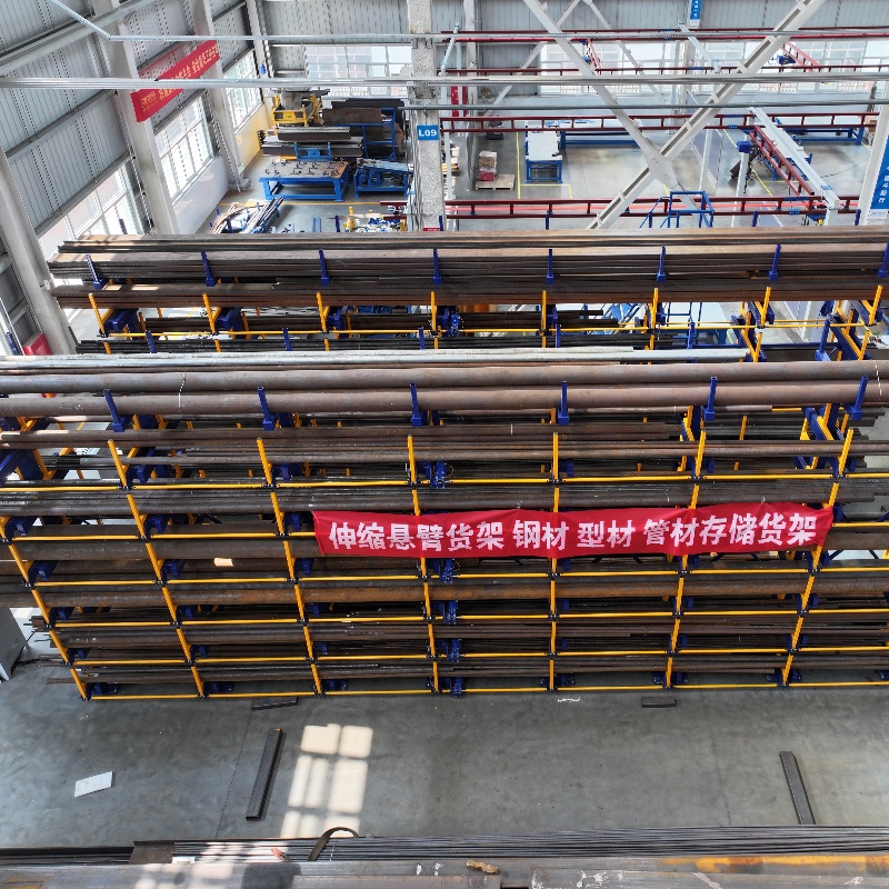 Telescopic Cantilever Rack Custom Made for Heavy Duty Metal Pipe Storage Applications