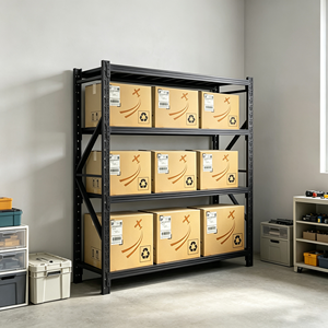 Steel Multi Level Storage Rack Powder Coated Corrosion Protected Card Slot Shelving Unit for Workshop Garage Warehouse