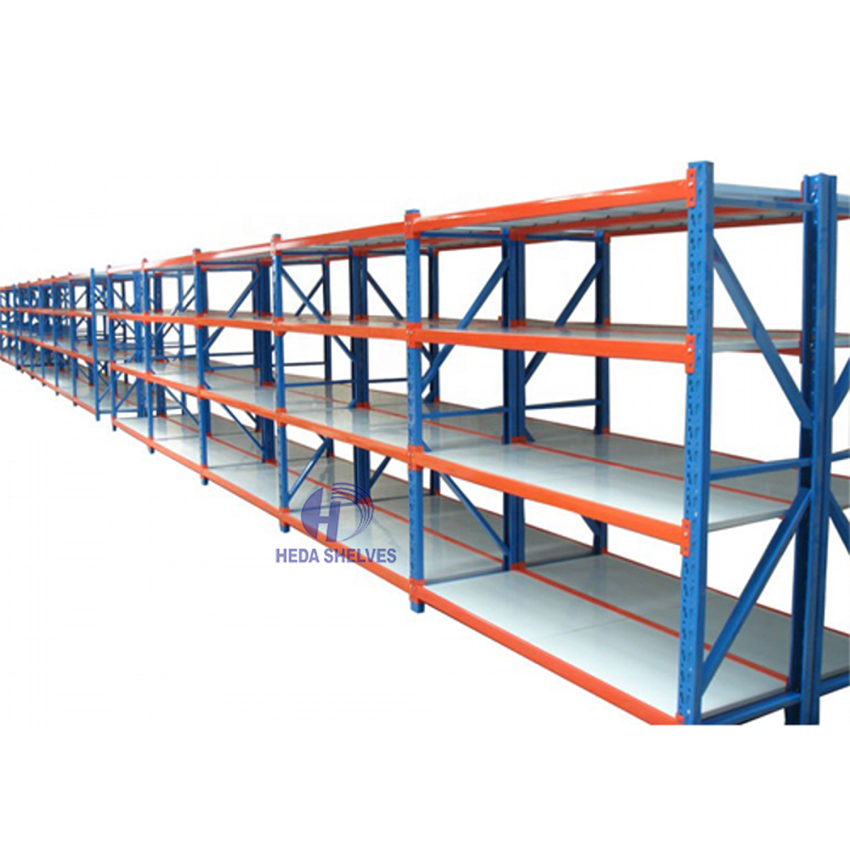 Heavy Duty 5 Layer Steel Industrial Shelving Racks with Corrosion Protection Stackable Pallet Storage Boltless Warehouse Racking