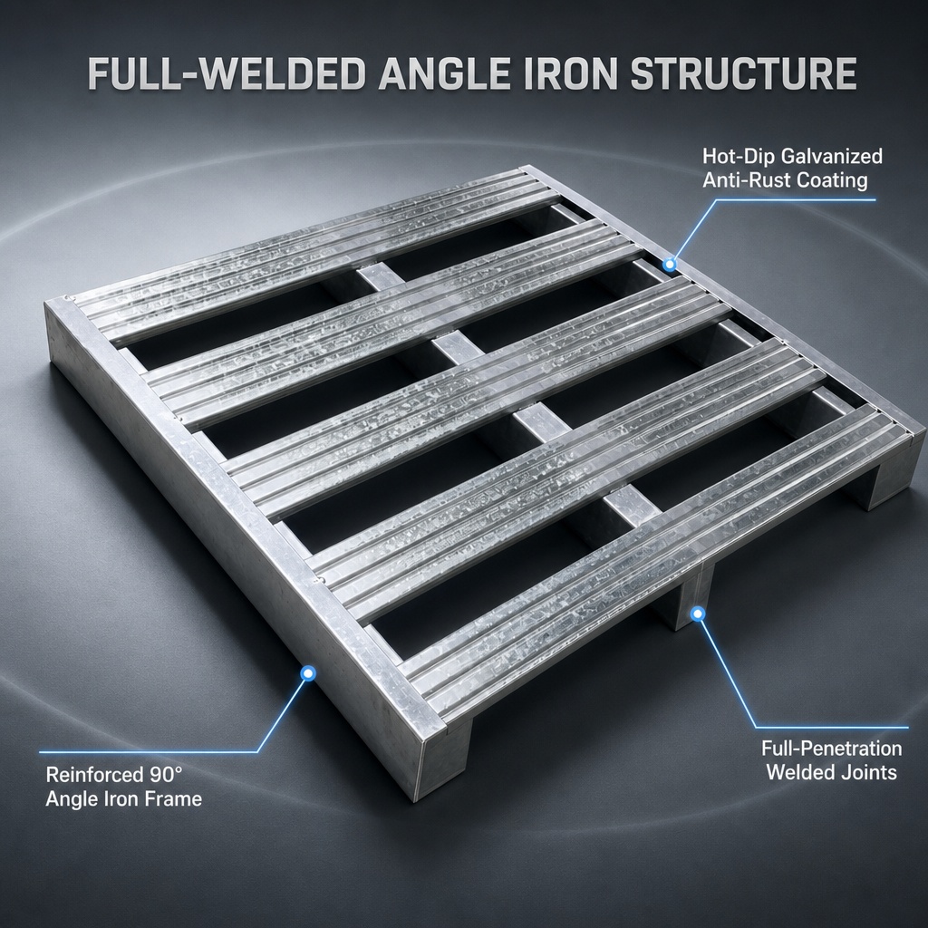 Heavy Duty Steel Pallet Metal Skid Reusable Industrial Pallet for Warehouse Container Loading Cargo Transport