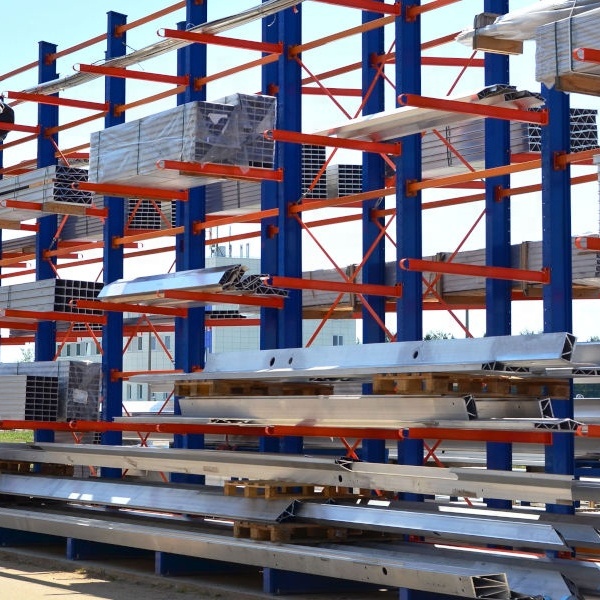 Motorised Roll-Out Cantilever Rack System - Heavy Duty Steel Pipe Storage &amp; Industrial Warehouse Shelving