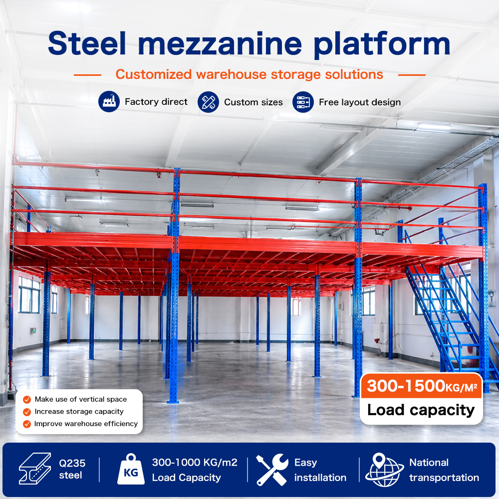 Multi Level Steel Industrial Mezzanine Warehouse Storage Rack Heavy Duty Platform Shelving Customized System