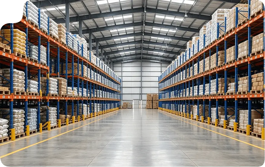 Agricultural warehouse racking for grain, seed and fertiliser