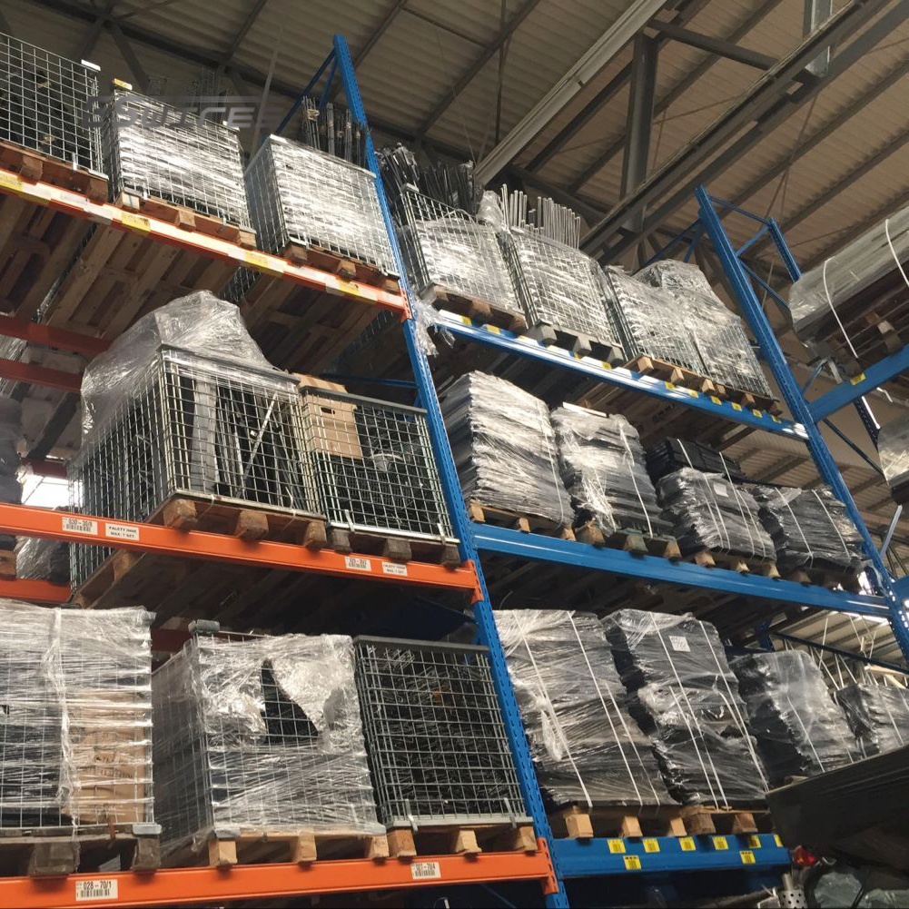Stacking Durable Warehouse Secure Storage Foldable Wire Mesh Pallet Cage for EURO Pallets