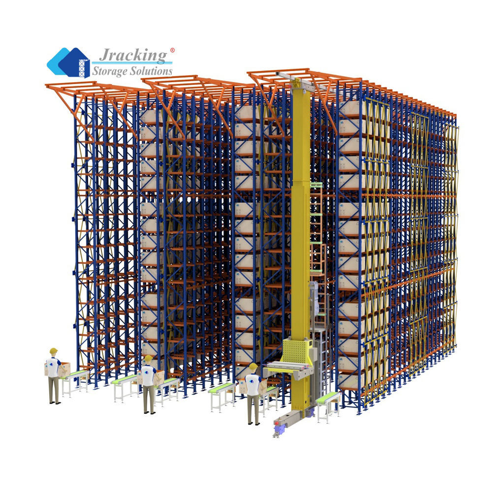 Jracking Warehouse Shelving Racks Steel Automatic Storage Racking ASRS System for Retail Distribution Centers