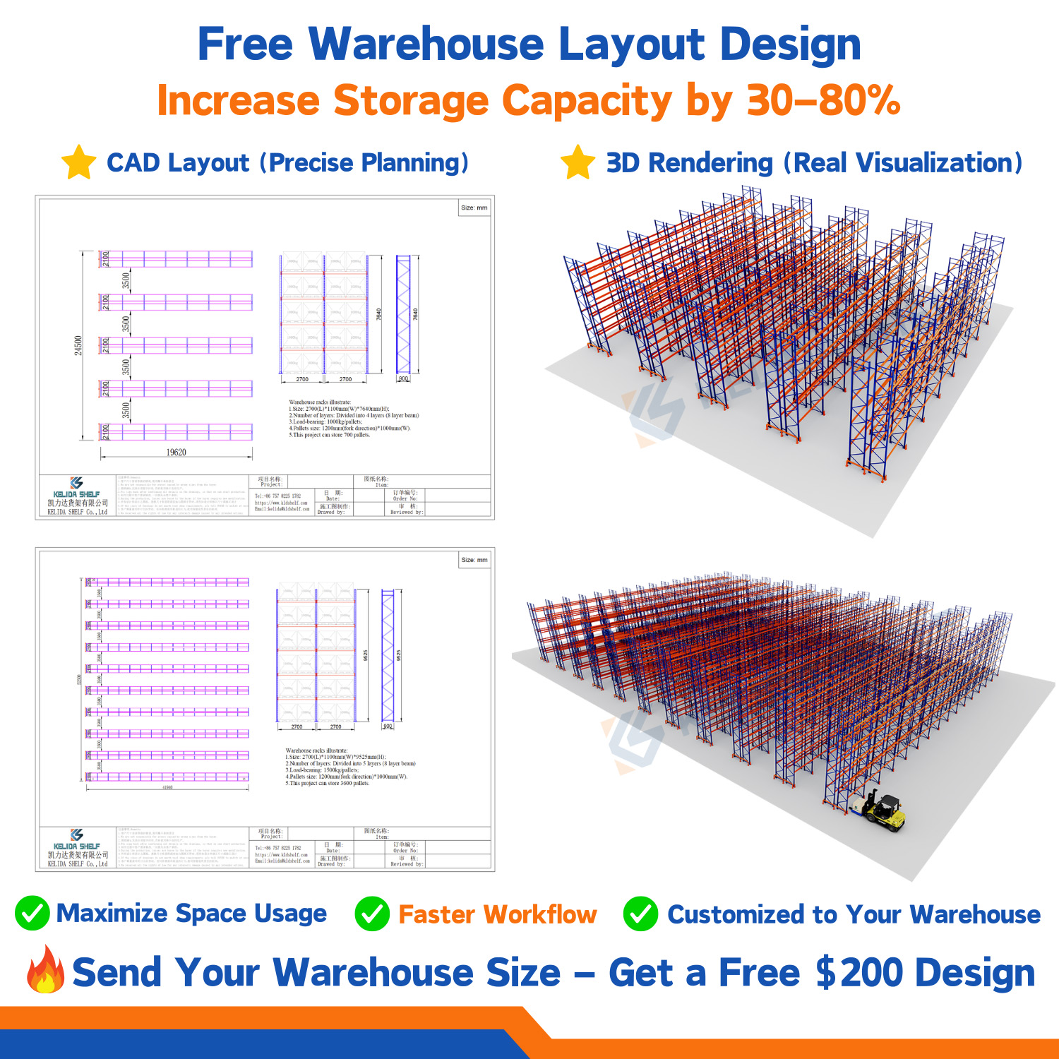 Wholesale Heavy Duty Pallet 5 Layers 3000KG Triple Support Heavy-Duty Rack Warehouse Racks Beam Rack Super Heavy-Duty Shelving