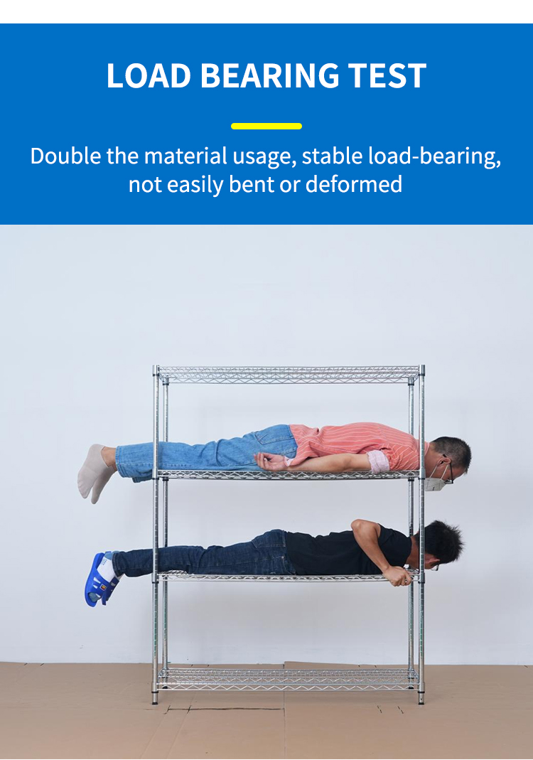 Authentic Factory Production 5-layer Chrome Wire Shelving Metal Storage Rack Warehouse Heavy Duty Racking